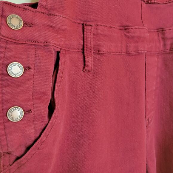 Judy Blue PLUS High Waist Garment Dyed Boyfriend Double Cuff Overalls Maroon☆2XL - Picture 9 of 16
